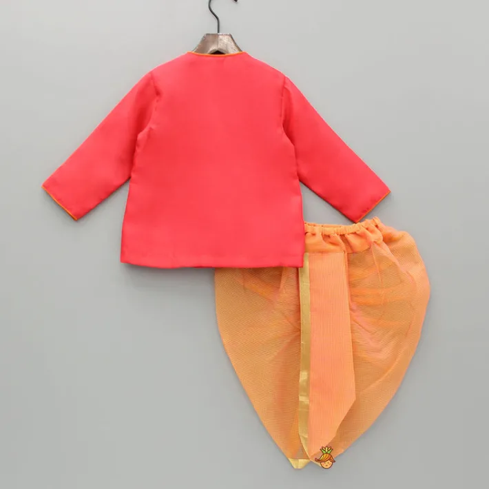 Clearance Embroidered Angarkha Style Kurta With Dhoti BOY Indian Ethnic Wear | Ethnic Sets