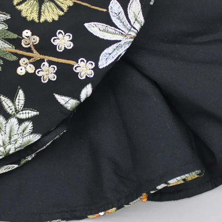 Fashion Embroidered Black Jacket Style Top And Flared Palazzo Ethnic Wear | Palazzos & Shararas