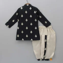 Best Embroidered Black Kurta And Beige Dhoti BOY Indian Ethnic Wear | Ethnic Sets
