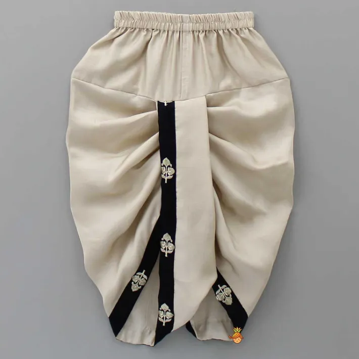 Best Embroidered Black Kurta And Beige Dhoti BOY Indian Ethnic Wear | Ethnic Sets