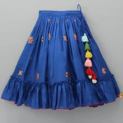 Fashion Embroidered Blue Top And Flared Lehenga Ethnic Wear | Lehengas & Ghagras