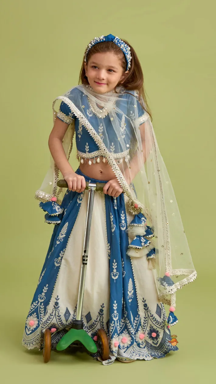 Discount Embroidered Dual Tone Stylish Top And Lehenga With Net Dupatta Ethnic Wear | Lehengas & Ghagras