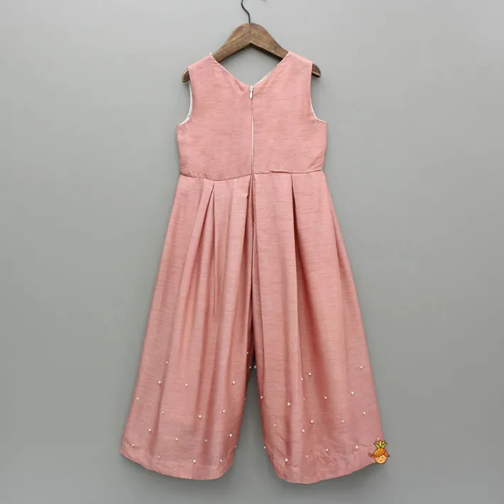 Outlet Embroidered Embellished Pink Jumpsuit Ethnic Wear