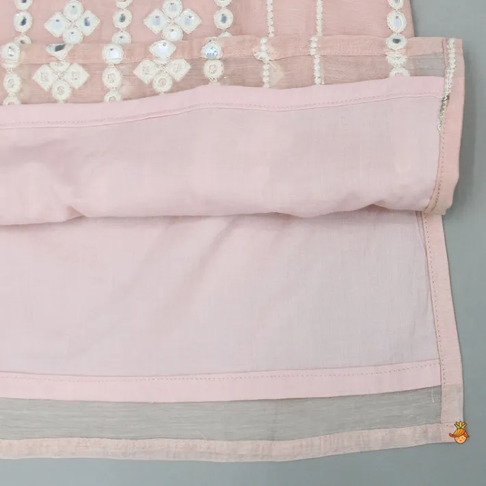 New Embroidered Faux Mirror Work Peach Kurta And Pyjama BOY Indian Ethnic Wear | Ethnic Sets