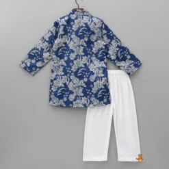 Hot Embroidered Front Placket Blue Kurta And Pyjama BOY Twinning Sets | Indian Ethnic Wear