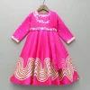 Online Embroidered Gota Lace Work Pink Anarkali With Attached Dupatta Ethnic Wear | Sarees & Anarkalis