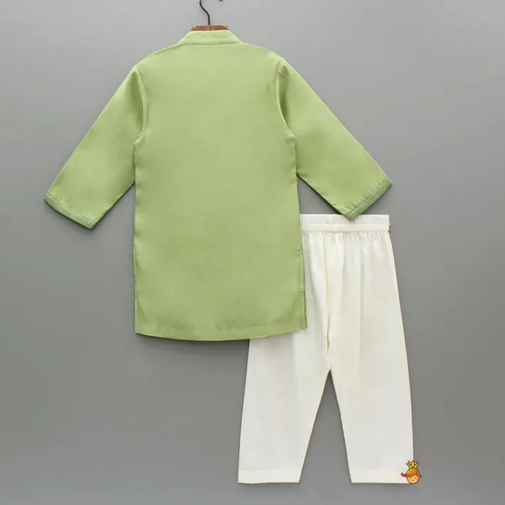 Clearance Embroidered Green Kurta And Pyjama BOY Indian Ethnic Wear | Ethnic Sets