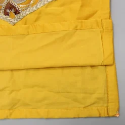 Hot Embroidered Mustard Kurta And Off White Pyjama BOY Indian Ethnic Wear | Ethnic Sets