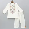 Outlet Embroidered Off White Kurta And Pyjama BOY Twinning Sets | Indian Ethnic Wear