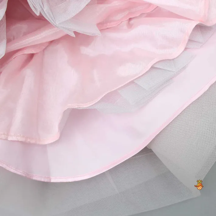 Hot Embroidered Pink Ruffle Dress With Bowie Head Band Dresses & Sets | Dresses