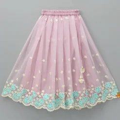 Outlet Embroidered Pink Top And Pleated Lehenga With Dupatta Ethnic Wear | Lehengas & Ghagras