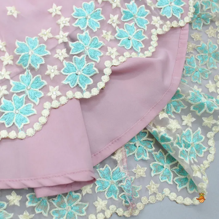 Outlet Embroidered Pink Top And Pleated Lehenga With Dupatta Ethnic Wear | Lehengas & Ghagras