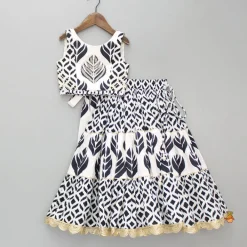 Online Embroidered Printed Top And Pleated Lehenga with Matching Hairband Ethnic Wear | Lehengas & Ghagras