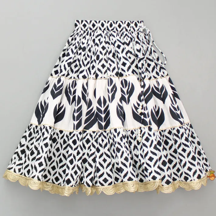 Online Embroidered Printed Top And Pleated Lehenga with Matching Hairband Ethnic Wear | Lehengas & Ghagras