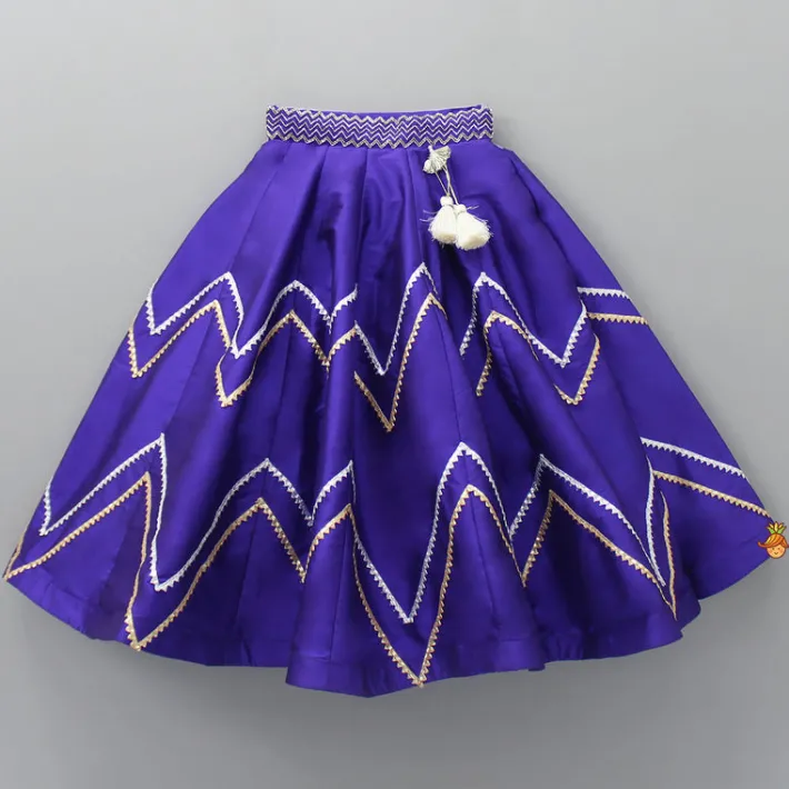 Outlet Embroidered Purple Top And Lehenga With Net Dupatta Ethnic Wear | Lehengas & Ghagras