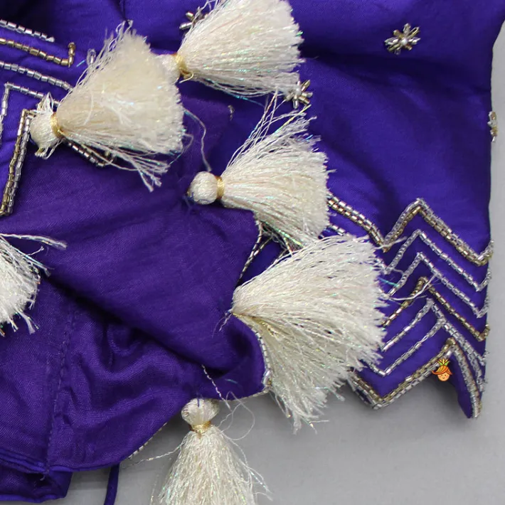 Outlet Embroidered Purple Top And Lehenga With Net Dupatta Ethnic Wear | Lehengas & Ghagras