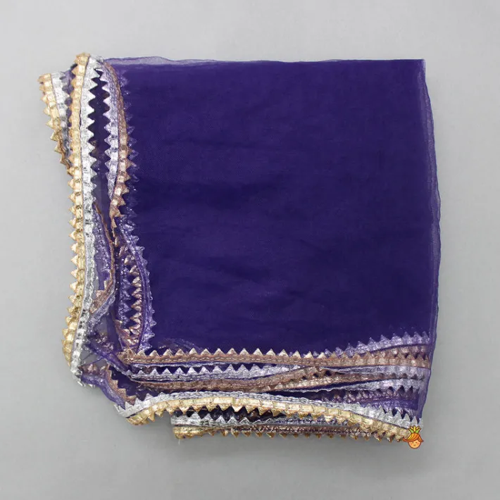 Outlet Embroidered Purple Top And Lehenga With Net Dupatta Ethnic Wear | Lehengas & Ghagras