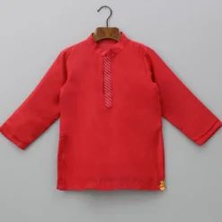Fashion Embroidered Red Jacket With Kurta And Pyjama BOY Twinning Sets | Indian Ethnic Wear