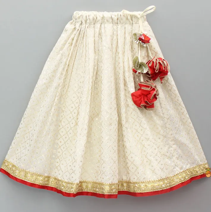 Clearance Embroidered Red Top And Brocade Lehenga Ethnic Wear | Lehengas & Ghagras