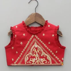 Online Embroidered Red Top With Lehenga Lehengas & Ghagras | Ethnic Wear