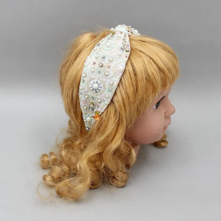 Best Embroidered Sequins And Beaded Work Green Hairband Hair Accessories | Hair Bands