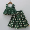Discount Embroidered Sleeveless Green Peplum Top And Lehenga Ethnic Wear | Lehengas & Ghagras