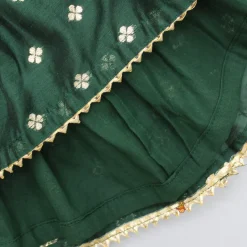 Discount Embroidered Sleeveless Green Peplum Top And Lehenga Ethnic Wear | Lehengas & Ghagras