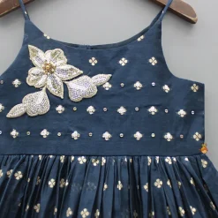 Clearance Embroidered Strappy Blue Kurti Twinning Sets | Ethnic Wear