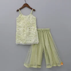 Fashion Embroidered Strappy Kurti With Palazzo And Dupatta Ethnic Wear | Palazzos & Shararas