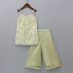 Fashion Embroidered Strappy Kurti With Palazzo And Dupatta Ethnic Wear | Palazzos & Shararas