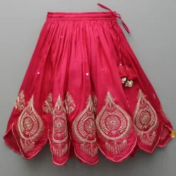 Best Embroidered Stylish Hem Pink Top And Pleated Lehenga Ethnic Wear | Lehengas & Ghagras