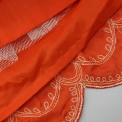 Outlet Embroidered Stylish Orange Top And Pleated Lehenga Twinning Sets | Ethnic Wear