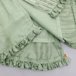 New Embroidered Tie Up Straps Kurti And Flared Palazzo Ethnic Wear | Palazzos & Shararas