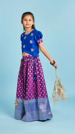 Fashion Embroidered Top And Box Pleated Brocade Lehenga Ethnic Wear | Lehengas & Ghagras