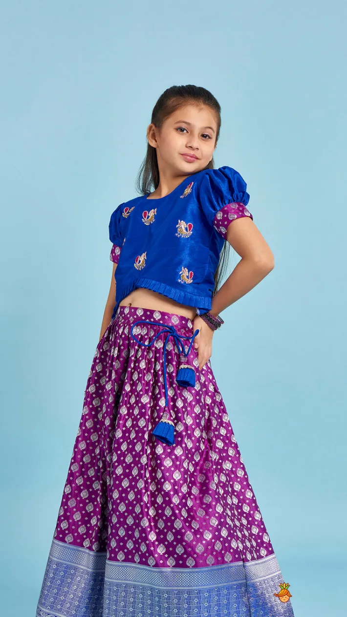 Fashion Embroidered Top And Box Pleated Brocade Lehenga Ethnic Wear | Lehengas & Ghagras