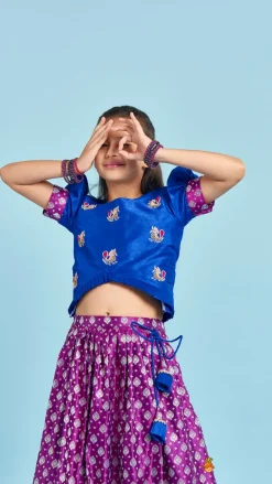 Fashion Embroidered Top And Box Pleated Brocade Lehenga Ethnic Wear | Lehengas & Ghagras