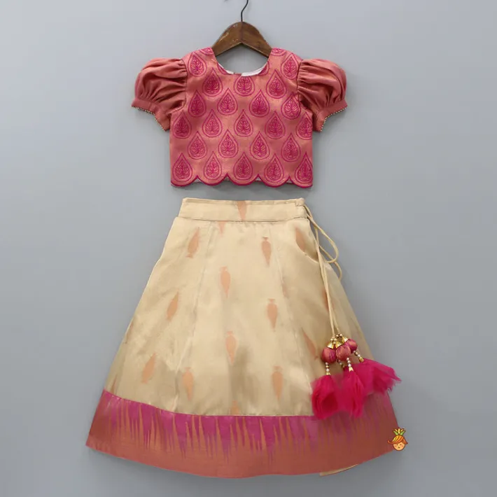 Best Embroidered Top And Lehenga With Net Pink Dupatta Ethnic Wear | Lehengas & Ghagras