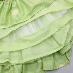 Hot Embroidered Top Green And Brocade Lehenga Twinning Sets | Ethnic Wear