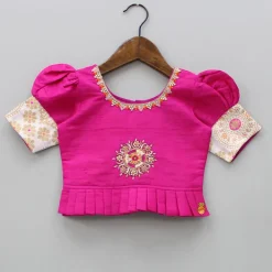 Sale Embroidered Top With Puff Sleeves And Pattu Style Lehenga Ethnic Wear | Lehengas & Ghagras