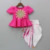 New Embroidered Top With Tie And Dye Dhoti Ethnic Wear | Dhotis & Patialas