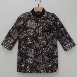Outlet Embroidered Velvet Sherwani And Pyjama BOY Indian Ethnic Wear | Sherwani Sets