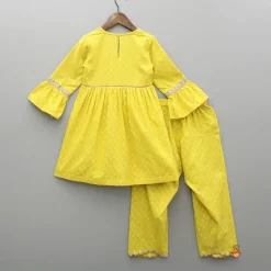 Online Embroidered Yellow Kurti And Salwar With Dupatta Ethnic Wear | Churidars & Salwars