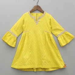 Online Embroidered Yellow Kurti And Salwar With Dupatta Ethnic Wear | Churidars & Salwars