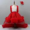Online Embroidered Yoke Red Dress With Detachable Trial And Bow With Matching Swirled Bowie Headband Dresses & Sets | Dresses