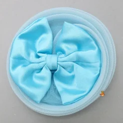 Online Embroidered Yoke Ruffle Hem Blue Dress With Detachable Trail And Matching Head Band Dresses & Sets | Dresses