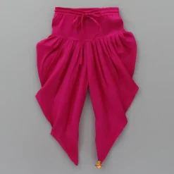 Online Embroidered Yoke Tassels Enhanced Pink Kurti And Dhoti Ethnic Wear | Dhotis & Patialas