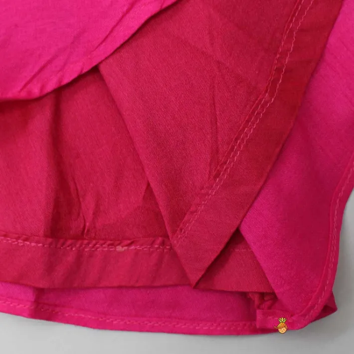 Online Embroidered Yoke Tassels Enhanced Pink Kurti And Dhoti Ethnic Wear | Dhotis & Patialas