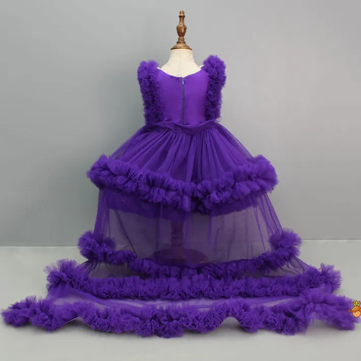 Discount Embroidered Yoke Trail Purple Dress With Detachable Bow And Matching Swirled Bowie Headband Dresses & Sets | Dresses