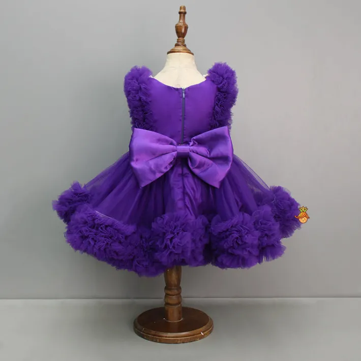 Discount Embroidered Yoke Trail Purple Dress With Detachable Bow And Matching Swirled Bowie Headband Dresses & Sets | Dresses