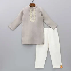 Online Embroidery And Sequins Lace Brown Kurta And Pyjama BOY Indian Ethnic Wear | Ethnic Sets